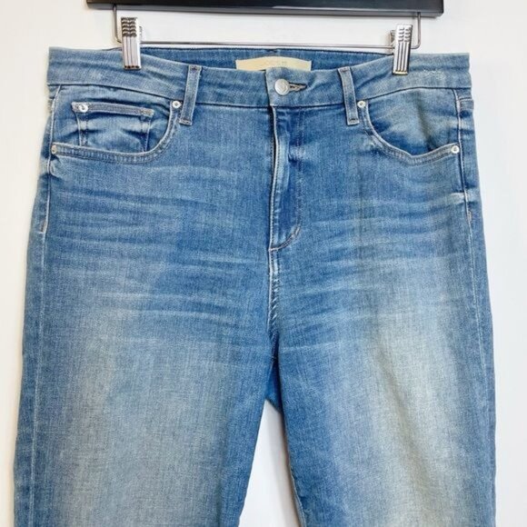 Joes Jeans Hi Honey Hi Rise Curvy Cropped Boot Blue Denim Jeans Size 32 Raw Hem - Picture 6 of 11